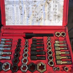 Used 53 piece universal rethreading set missing three pieces